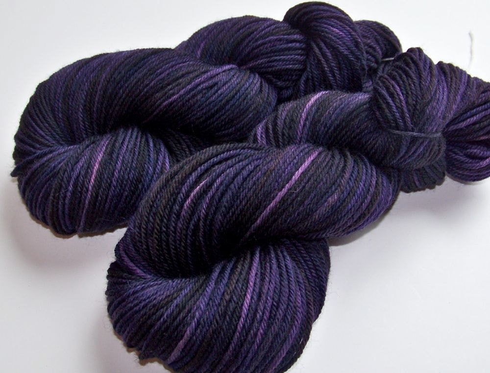 Discount/Discontinued--Hand Painted Soft Washable Worsted -- Aubergine