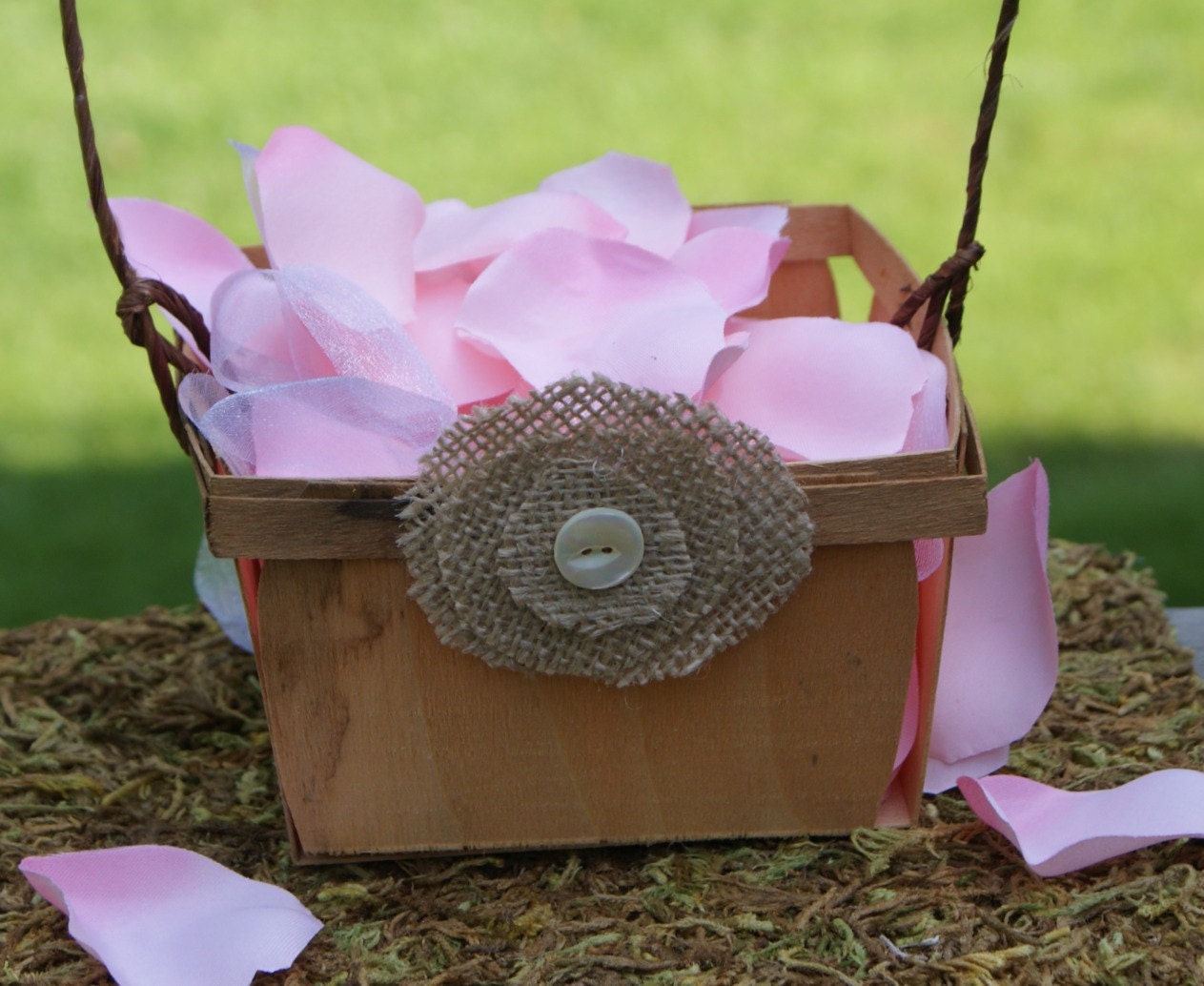 Flower Girl Basket, rustic, vintage, antique, country, garden, outdoor, woodland, cottage, shabby chic, beach, coastal, souhern living