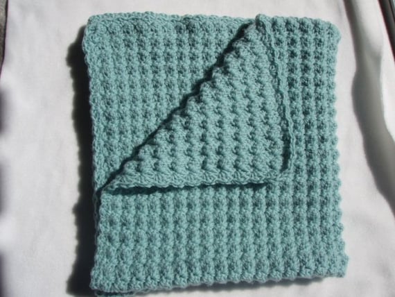 Sage Green Afghan 31 x 35 inches