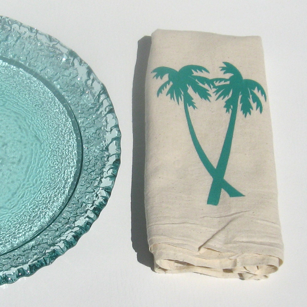 Palm Trees Screen print cotton flour sack towel