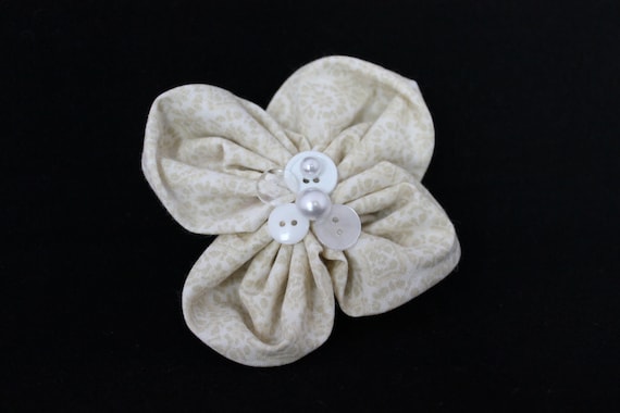 One Of A Kind Neutral Flower Barrette