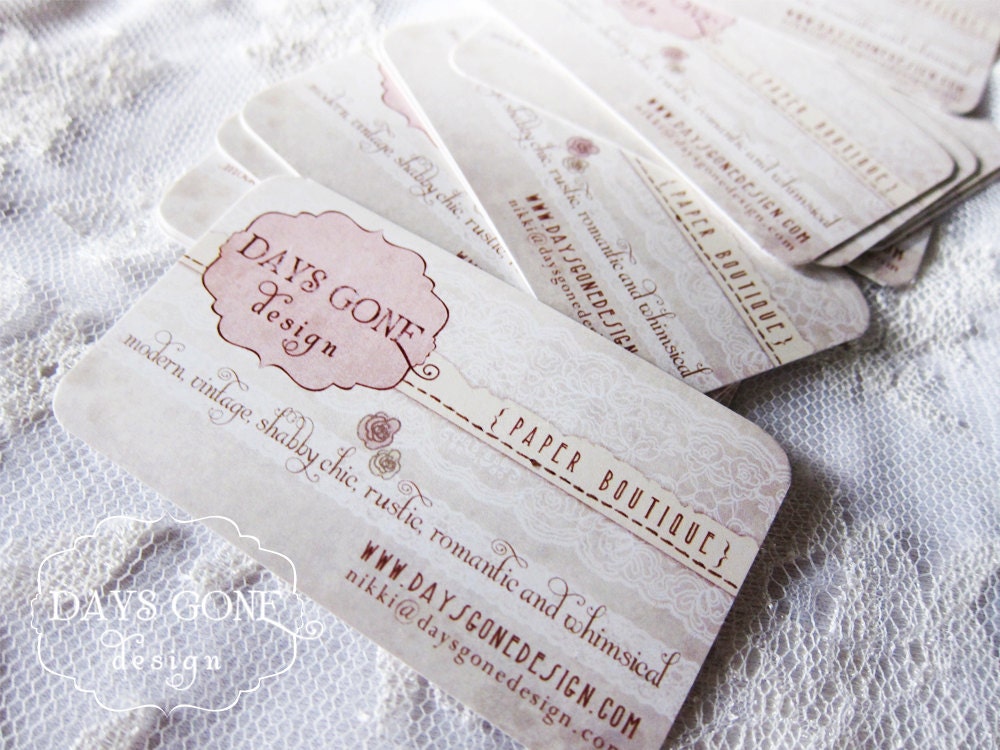 Pretty Chic Lace Custom Business Cards - 50
