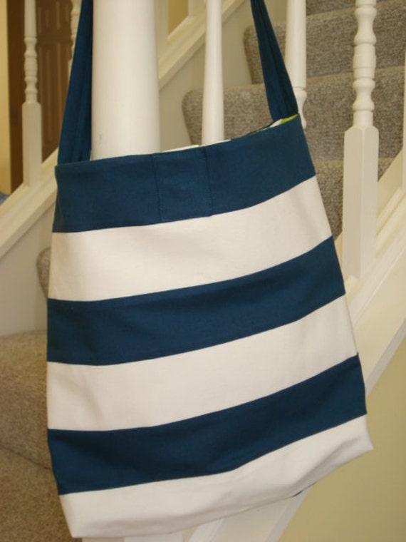 Simple Tote:  Blue and White, Crisp and Clean