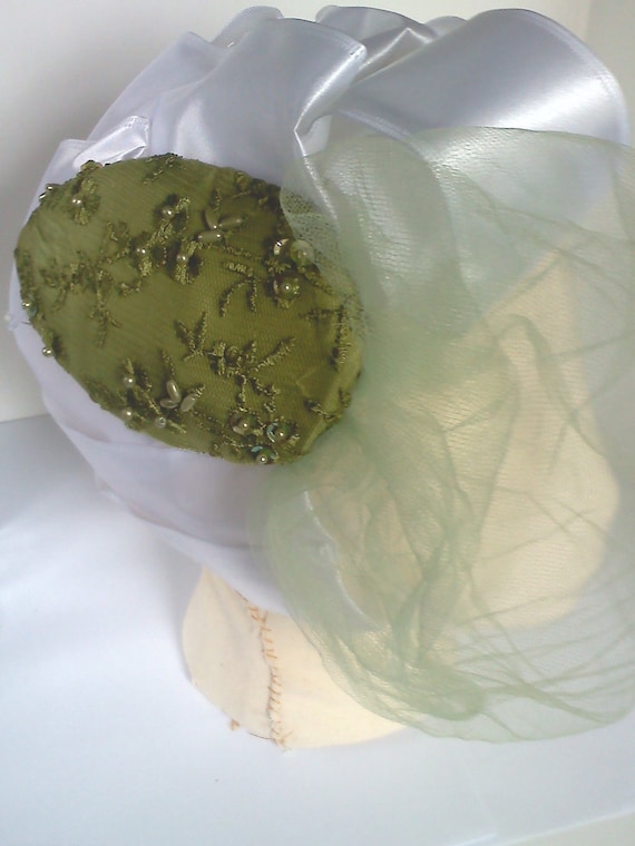 Sage Green Blusher Fascinator by sweeetly on Etsy romantic hat sweet retro