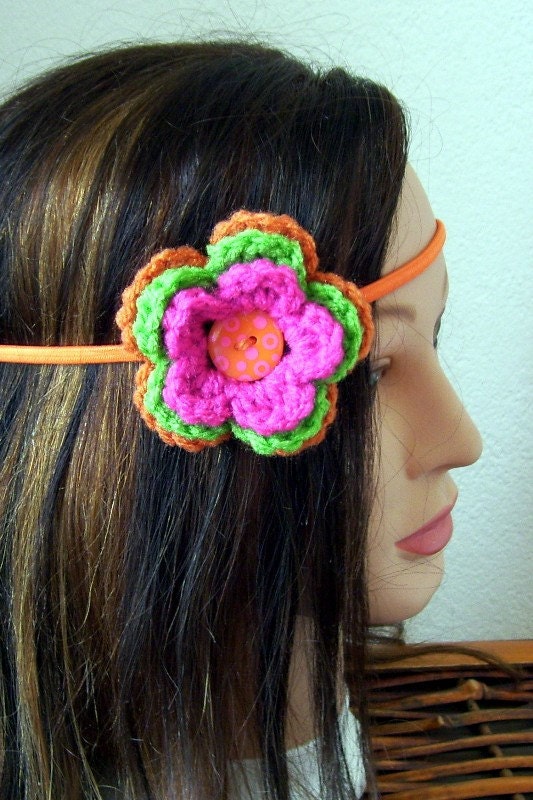 Flower Headband Triple Colors