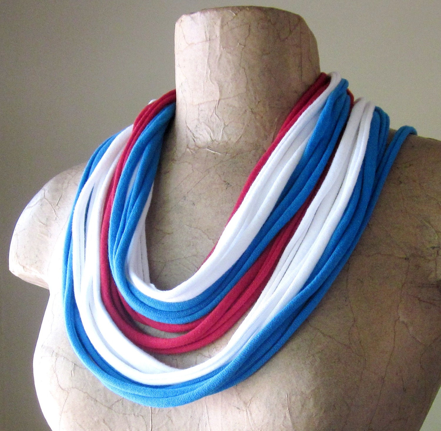 THE SKINNY cotton jersey scarf necklace in feeling patriotic