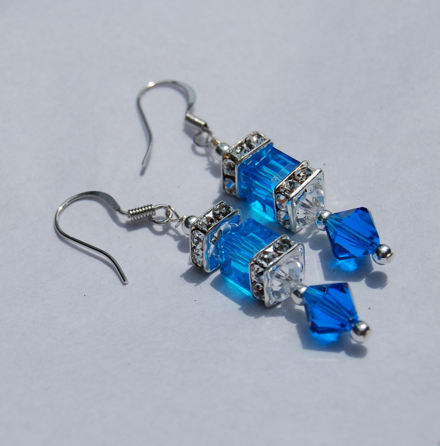 Ocean Blue Swarovski Crystal Earrings