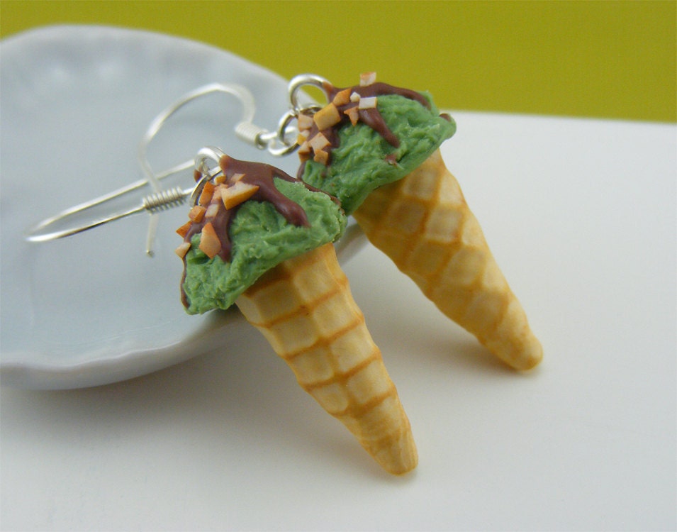 Pistachio Ice Cream Earrings
