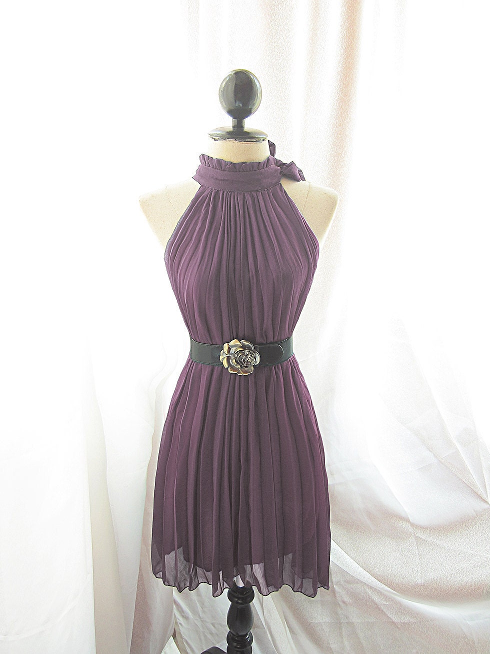 Classic Berry Plummy Mauvey Purple Plum Chantilly Havisham Romantic Chiffon Secret Garden Twilight Pleated Frolic Dress
