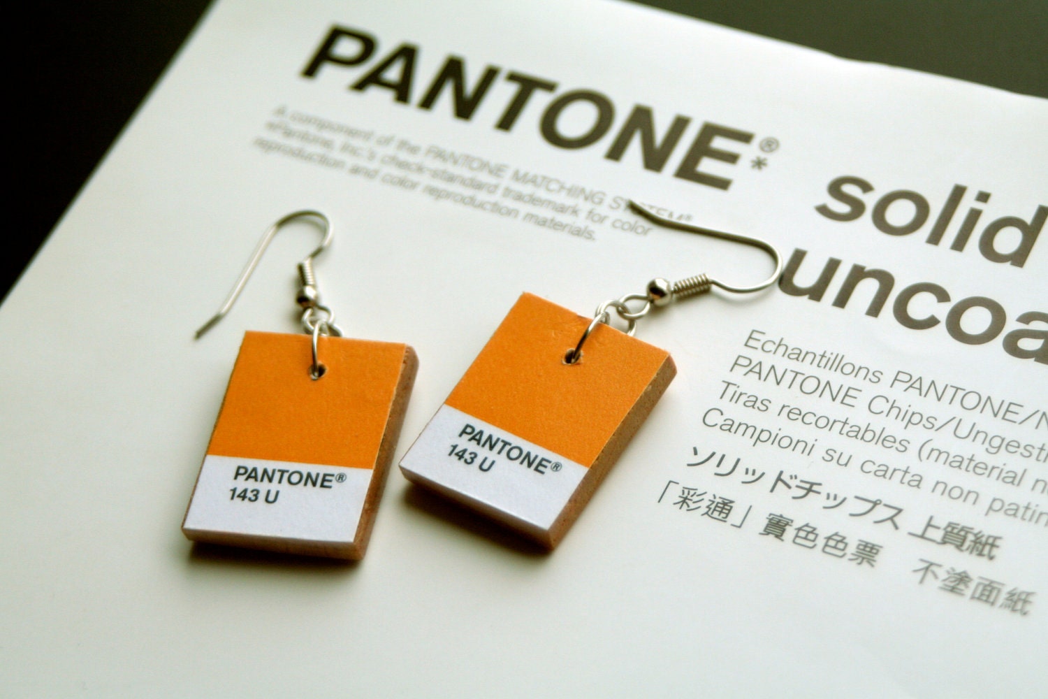 Pantone Earrings: Orange (143 U)