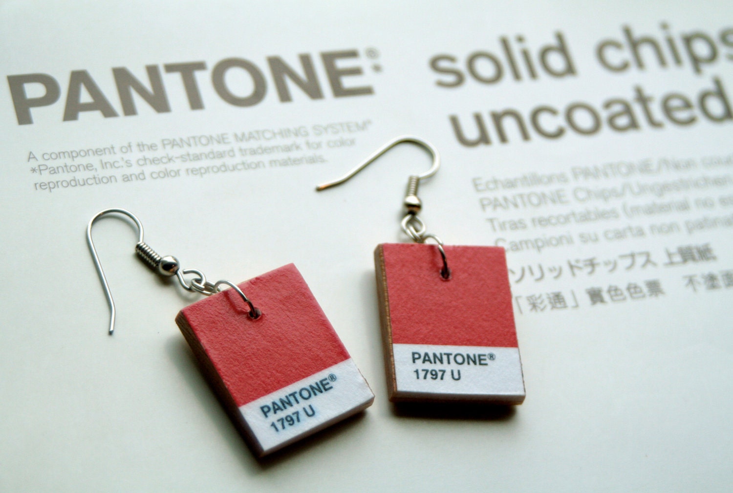 Pantone Earrings: Red (1797 U)