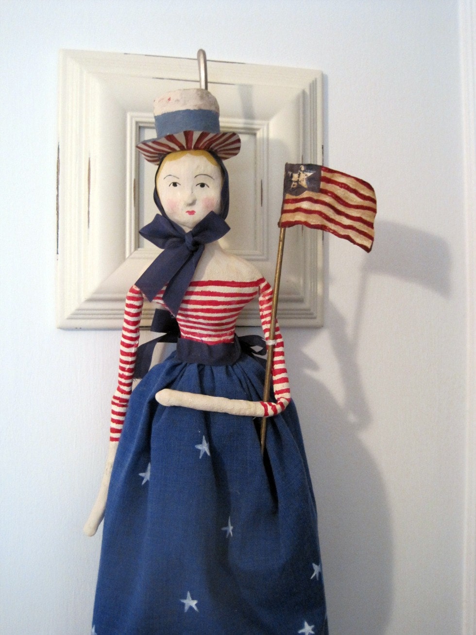 Folk art doll Americana patriotic
