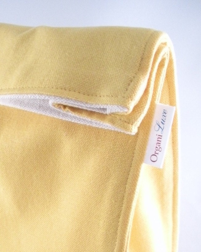 Insulated Eco Lunch Bag - Organic Cotton - Yellow - Back to School Sale 25% Off