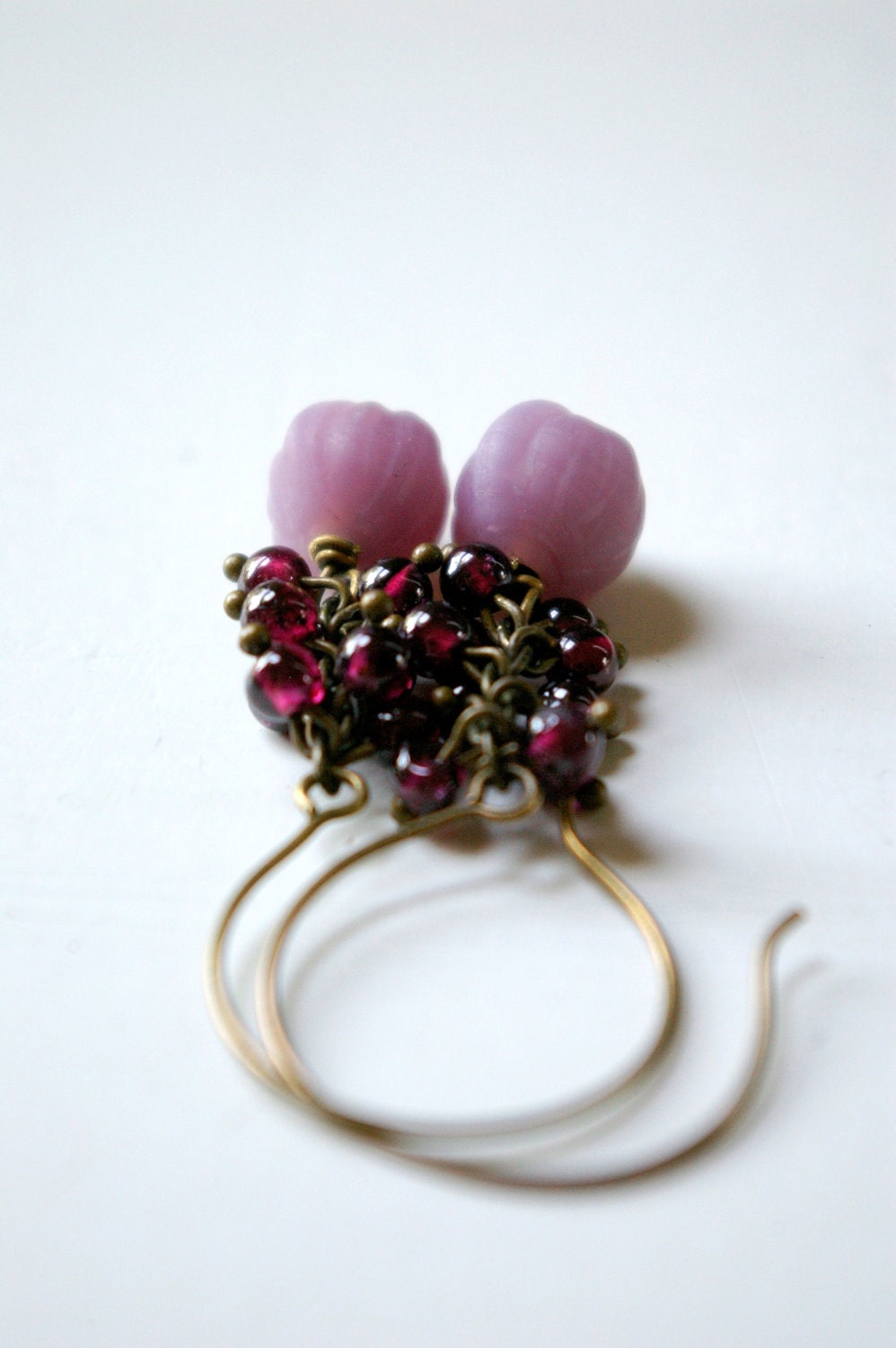 lavender earrings.