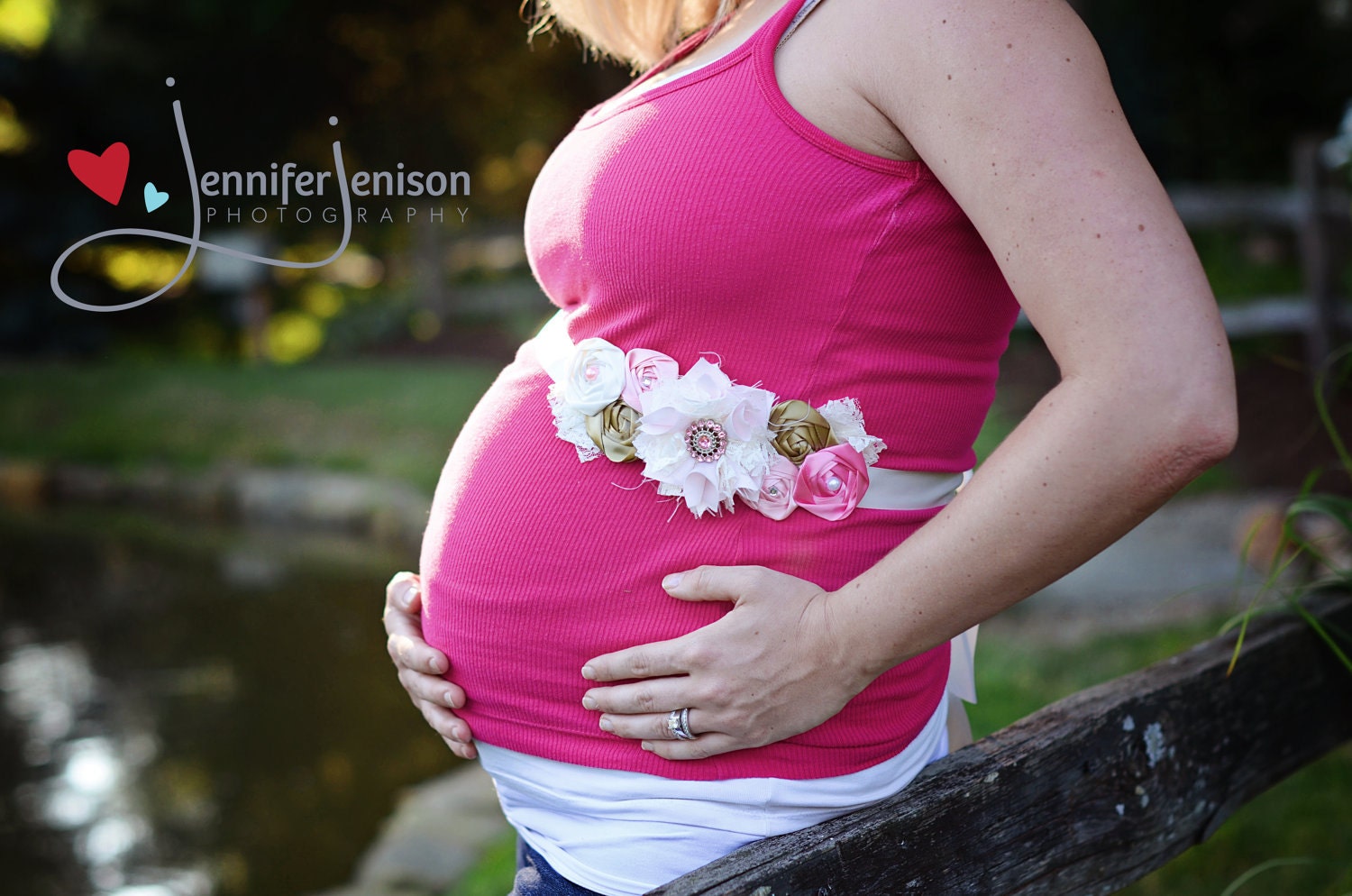 NEW Maternity Sash - Country French Floral Maternity Sash - Photo prop
