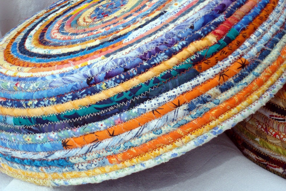 Summer Fabric Coiled Basket