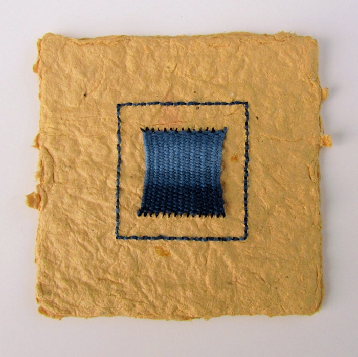 Mini Weaving on Handmade Paper
