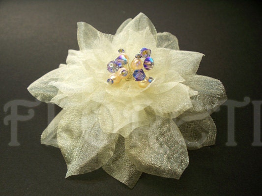 Ivory Camellia Silk Flower Hair Clip Dress Pin by Floretii on Etsy bridal