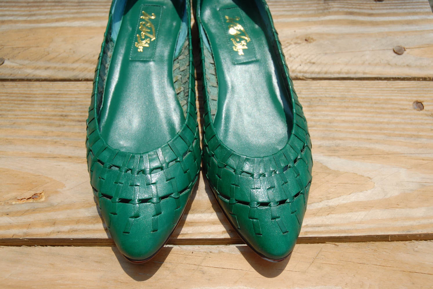 Spanking NEW Green Brogue Flat shoes