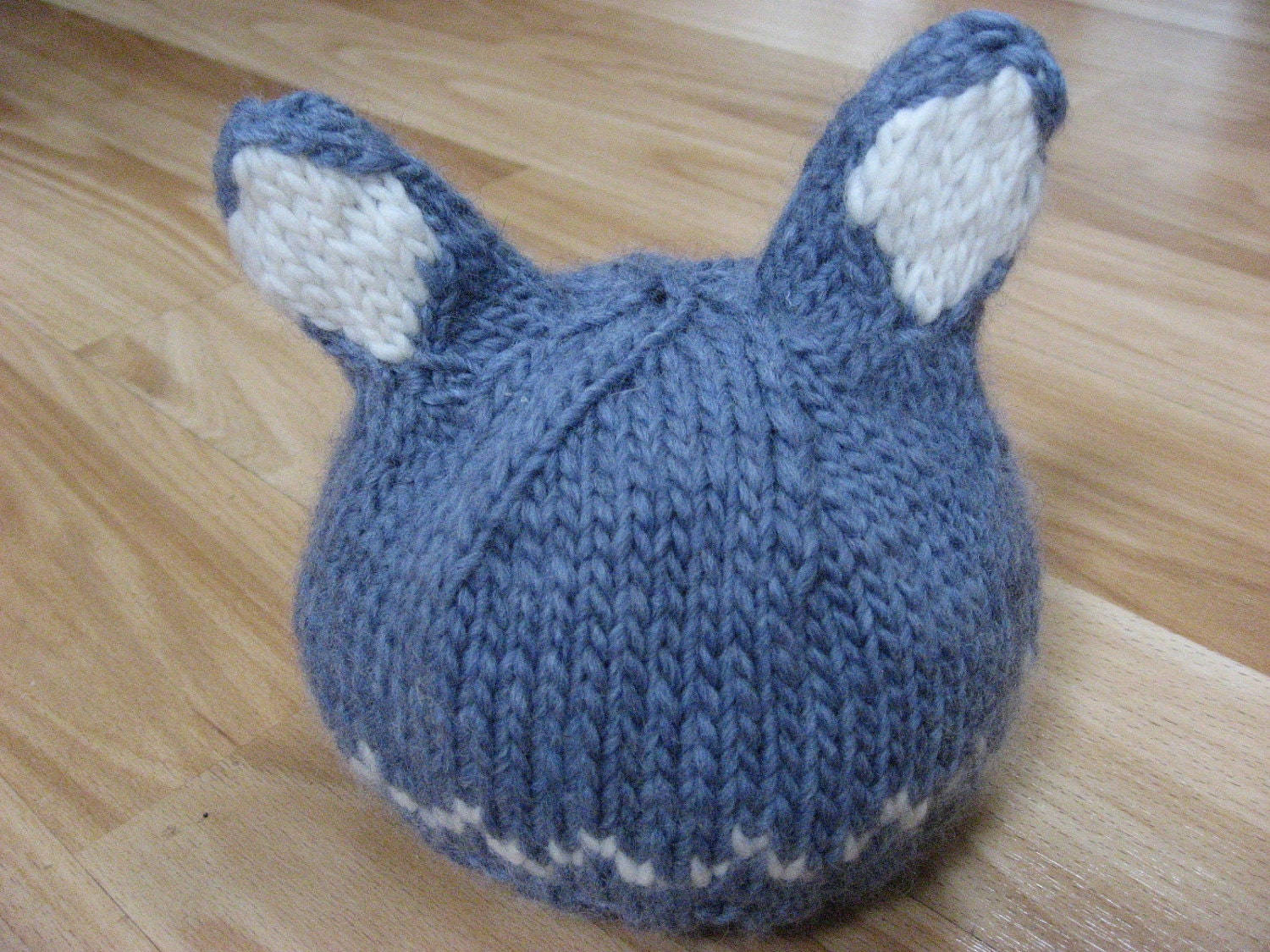 Organic Naturally Dyed Blue Grey Baby Bunny Hat (3-6 mo old)