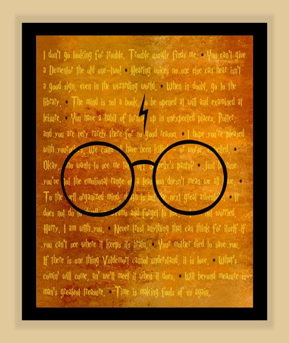 8x10 Harry Potter best of QUOTES Poster art print pop