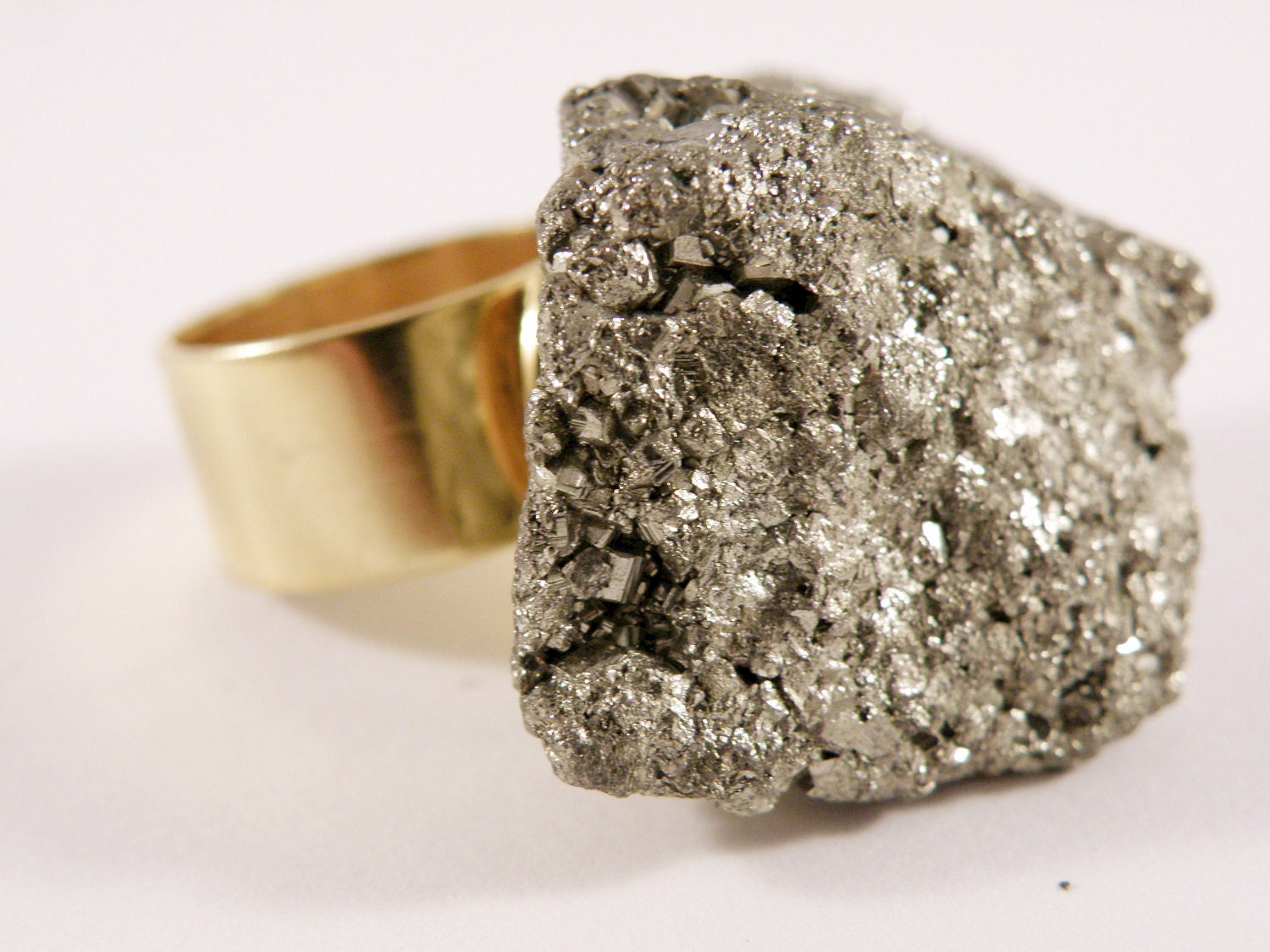 2 Day Sale-Ready to Ship-Pyrite Druzy Ring