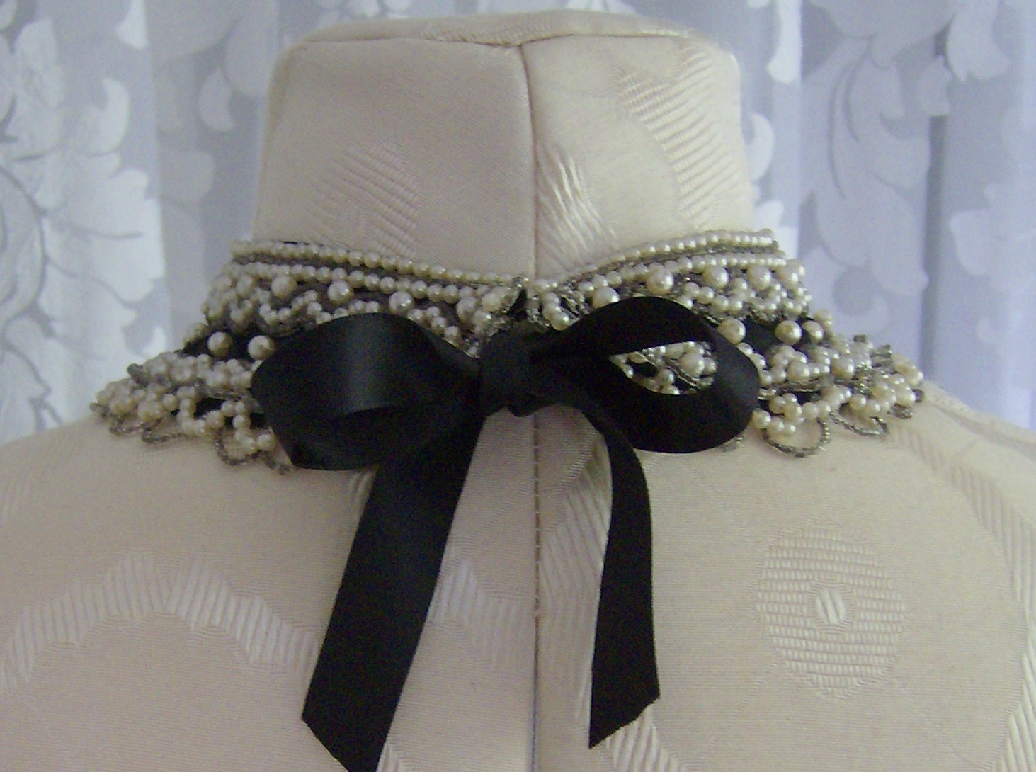 Black Victorian Collar necklace- SALE