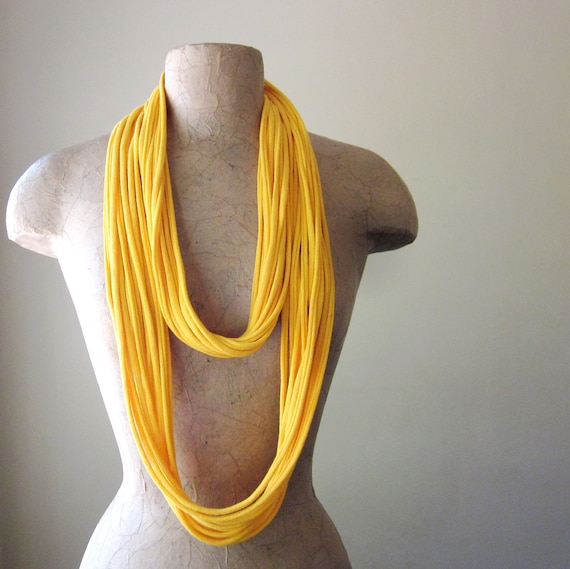 THE LONG SKINNY cotton scarf necklace in goldenrod yellow