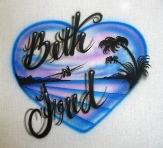 Airbrush Shirt Sweet Heart Beach