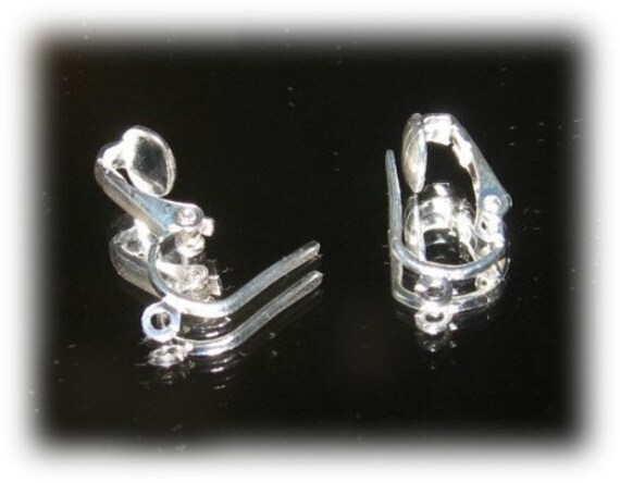 convert clip earrings to pierced. Silver Plated Pierced Look