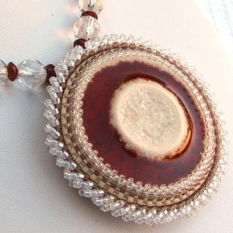 Hessonite Ice Pendant and Necklace (2438)