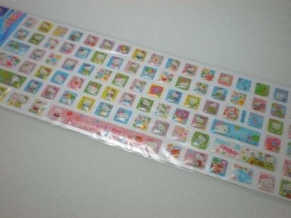 Hello Kitty Keyboard Stickers. 3D Glittery Crystal Hello Kitty Keyboard Stickers - CUTE. From 81giftstation
