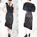Silk Shantung Rose Dress in Black - Fitted Sculptural haute couture Cocktail evening wear - Black - made to Order -