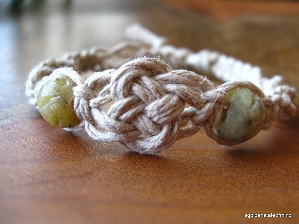 Celtic Knot Soapstone Twist hemp bracelet