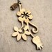 Flowers wood pendant