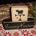 BON APPETIT GATHER IN OUR KITCHEN EAT DRINK AND BE MERRY CUSTOM Wood Sign Blocks PRIMITIVE COUNTRY HOME DINING DECOR