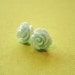Light blue rose flower earring studs