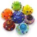 Gaialai - Lampwork Beads - Rainbow Bubbles Bells (7) SRA