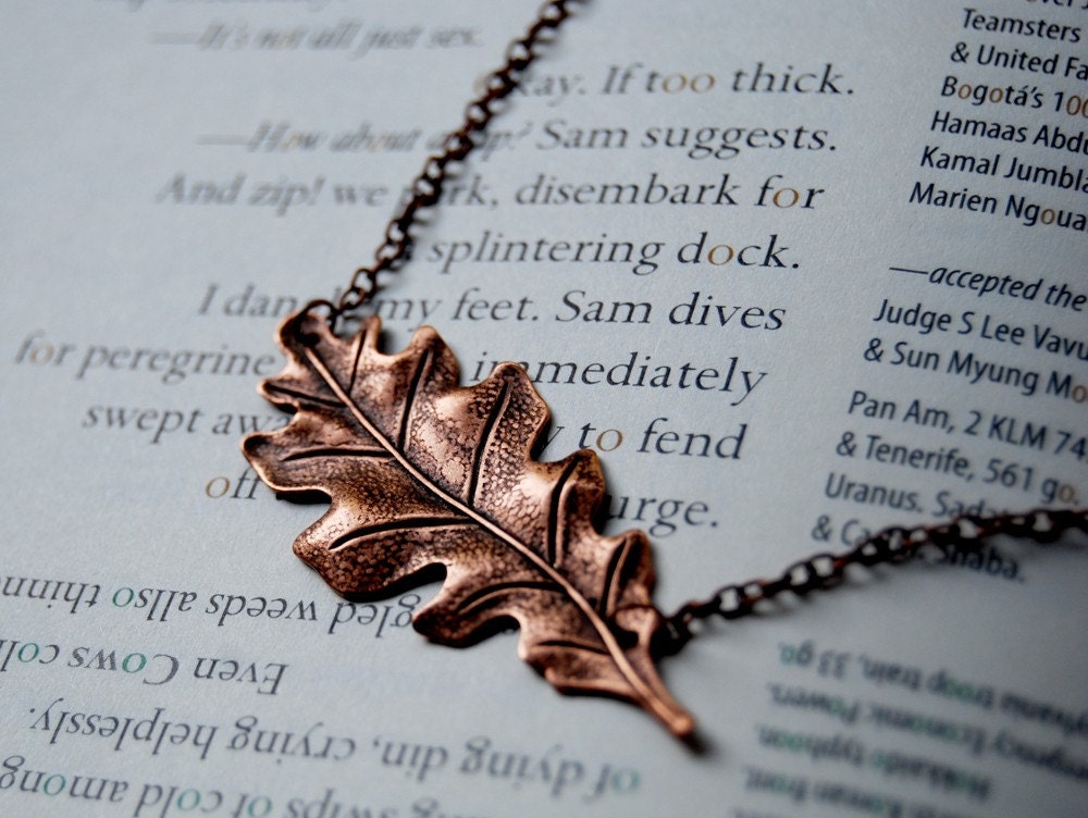 Lovely Copper Oak Leaf Necklace