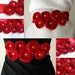 Bridal flower sash belt/Classic  Red/Wedding dress accessories - handmade by K.Person