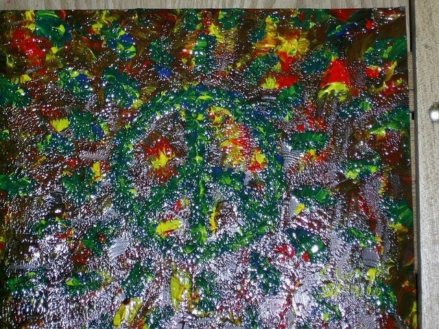 PEACE in Madness 8x10 original acrylic painting on mixed media paper