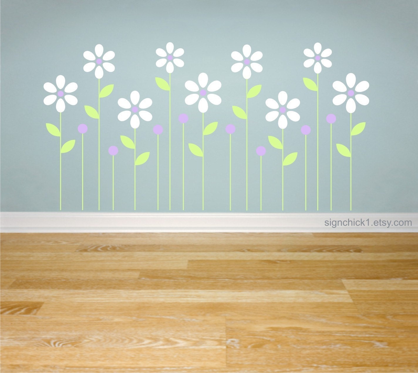 Field of Daisies wall decal Choose Colors