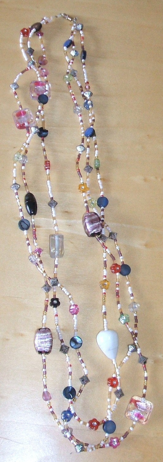Fun  necklace with lampwork beads