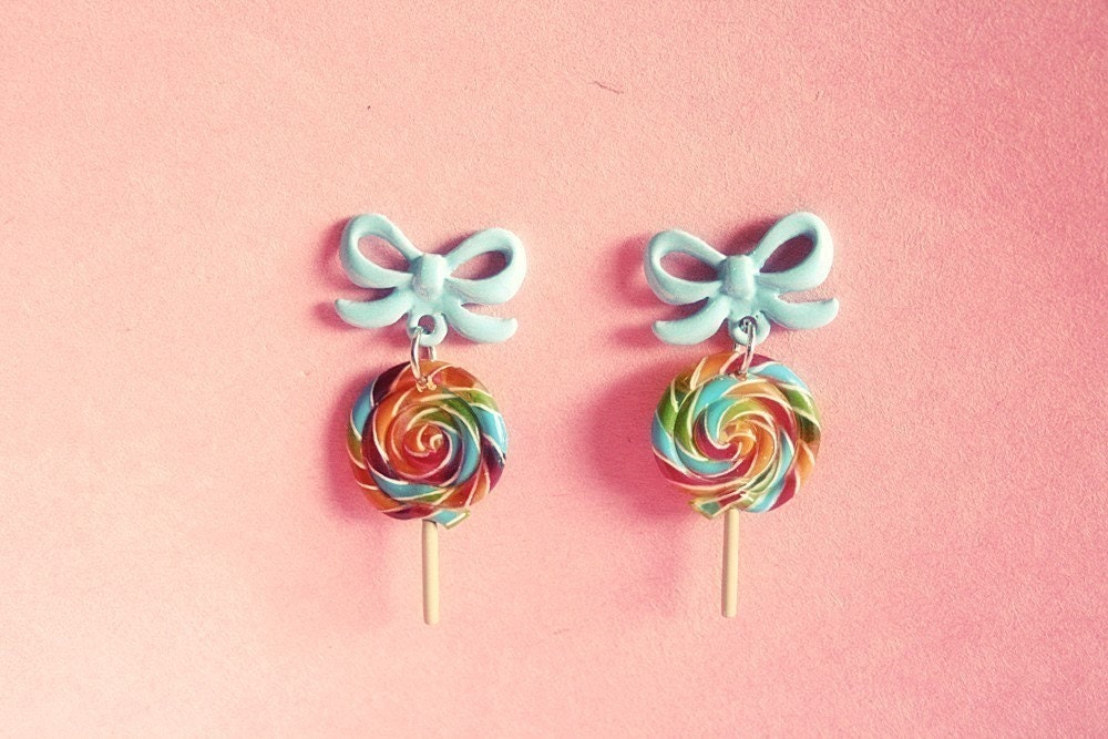 I want Lollipop candy. A day at the carnival earrings