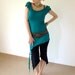 Serene - long asymmetrical jersey dress with a side slit, petrol blue, size M to L or made to order, pick your color