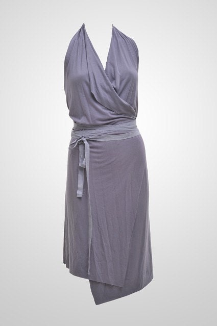 Gray wrap dress by Totali Fashion