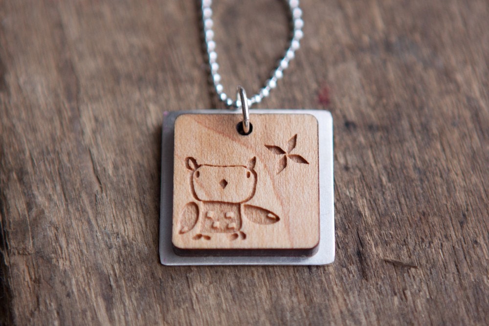 Owl and Star Necklace - Maple