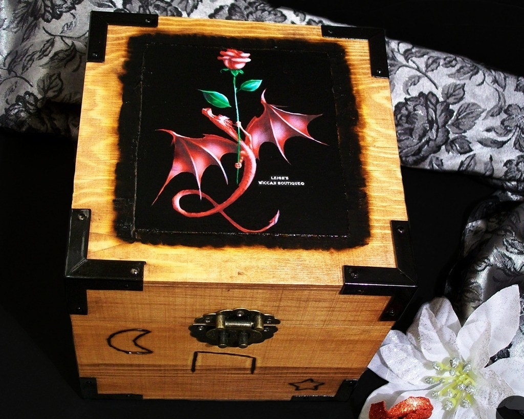 Scented Red Dragon Rune Jewelry Box
