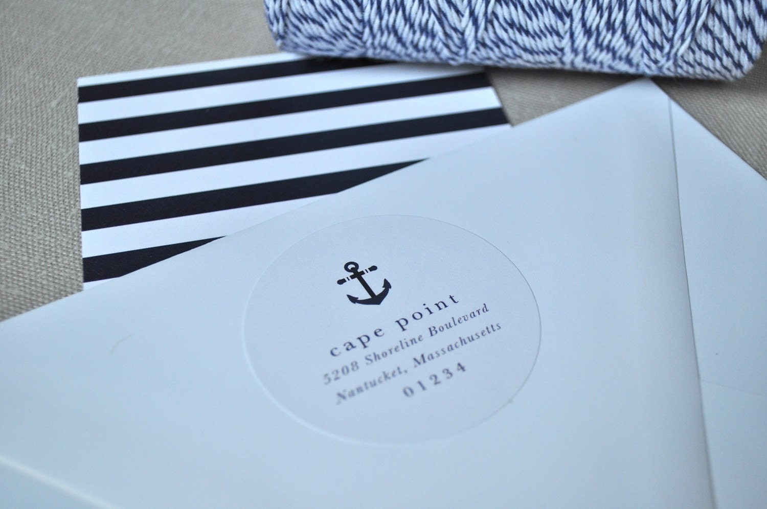 Anchor Collection Nautical Stationery Suite (note cards, envelopes & return address stickers)