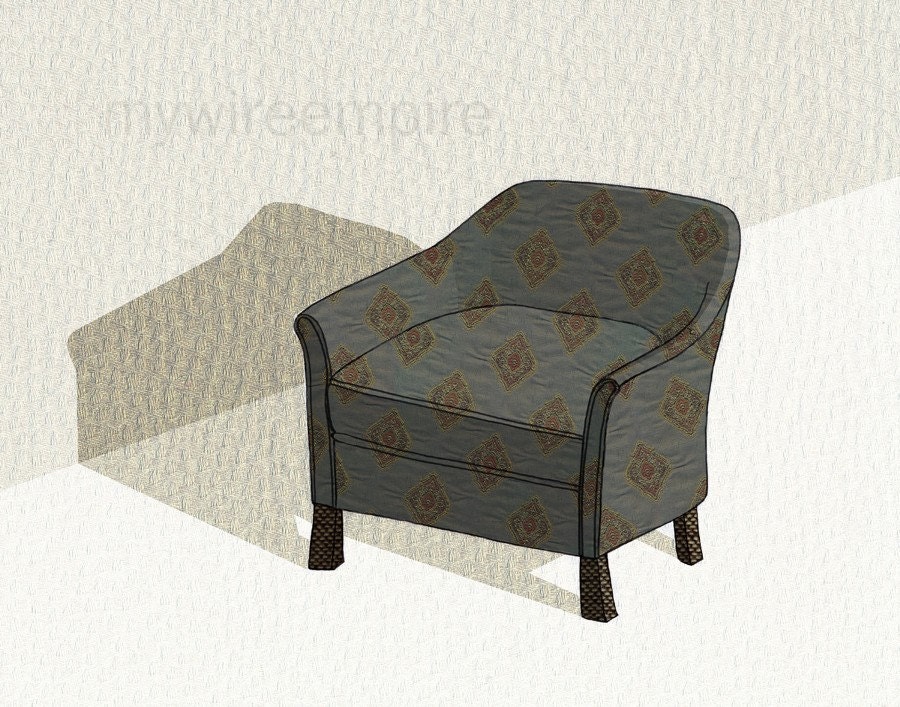 club chair (diamond blue) - print